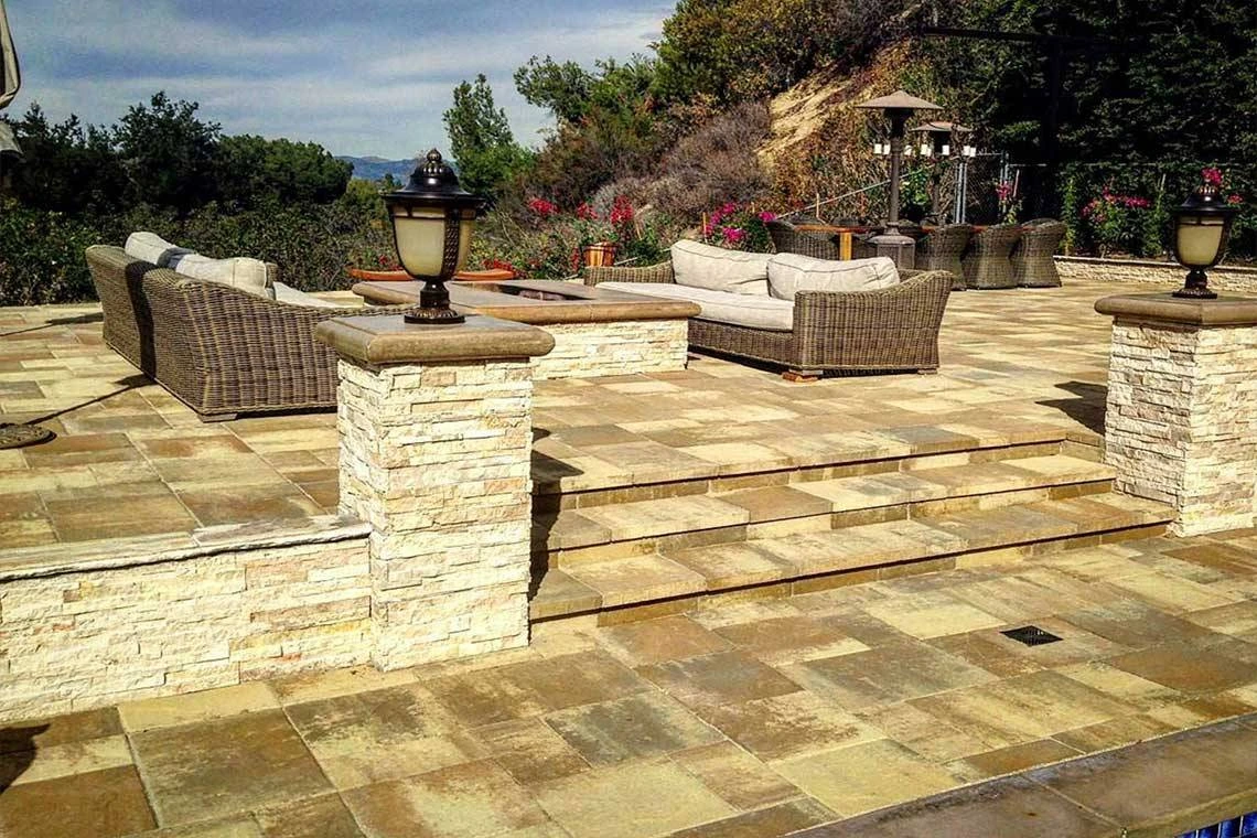 OUTDOOR LIVING · STONE PATIO & RETAINING WALLS